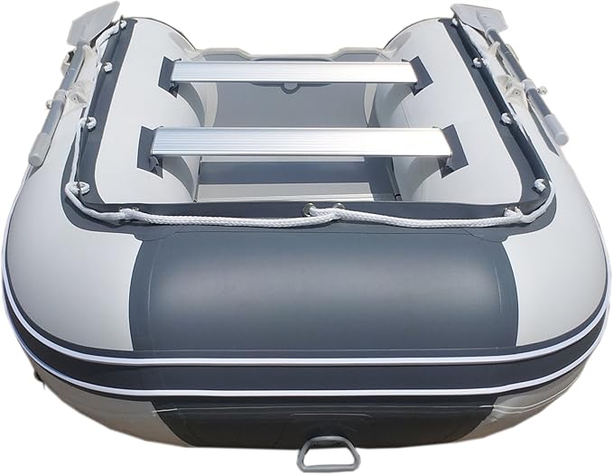 Newport 8ft 10in Dana Inflatable Sport Tender Dinghy Boat - 3 Person - 10 Horsepower - USCG Rated, White/Gray