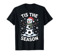 Tis Season Snowman Soccer Player Fun T-Shirt - Custom Art Print Men Women