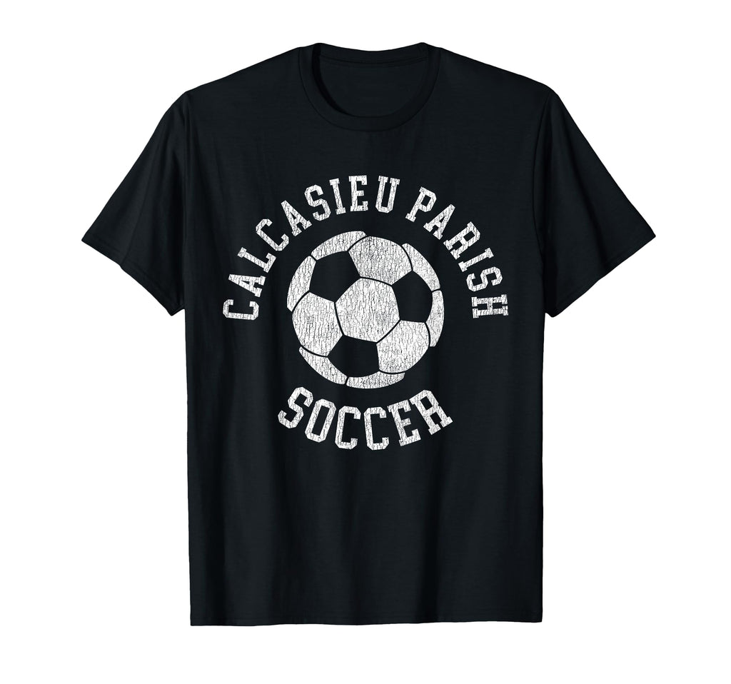 Calcasieu Parish Soccer Distressed T-Shirt - Casual Everyday Wear Unisex