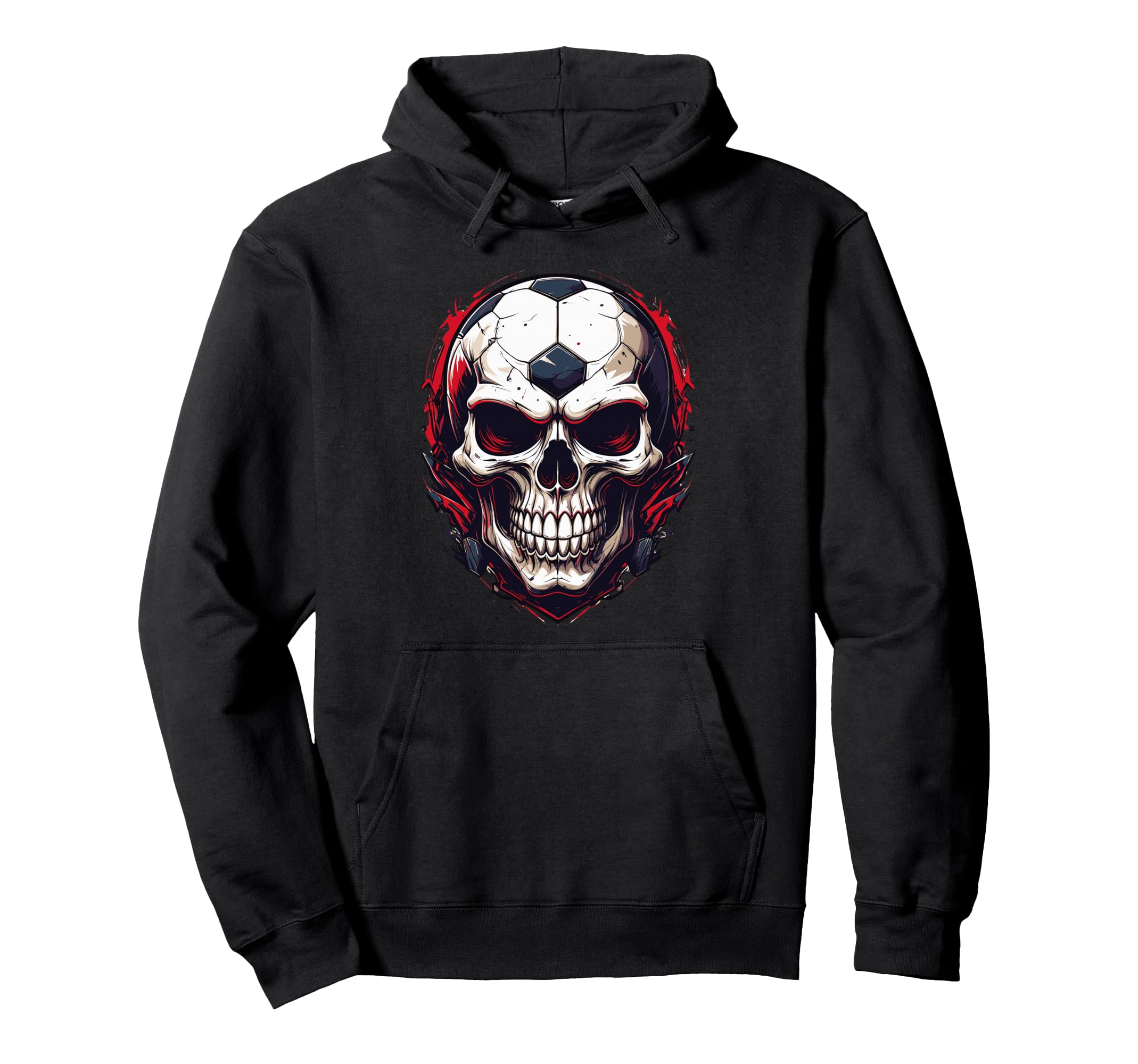 Football Skull Dark Soccer Vibes Hoodie - Novelty Apparel Men Women