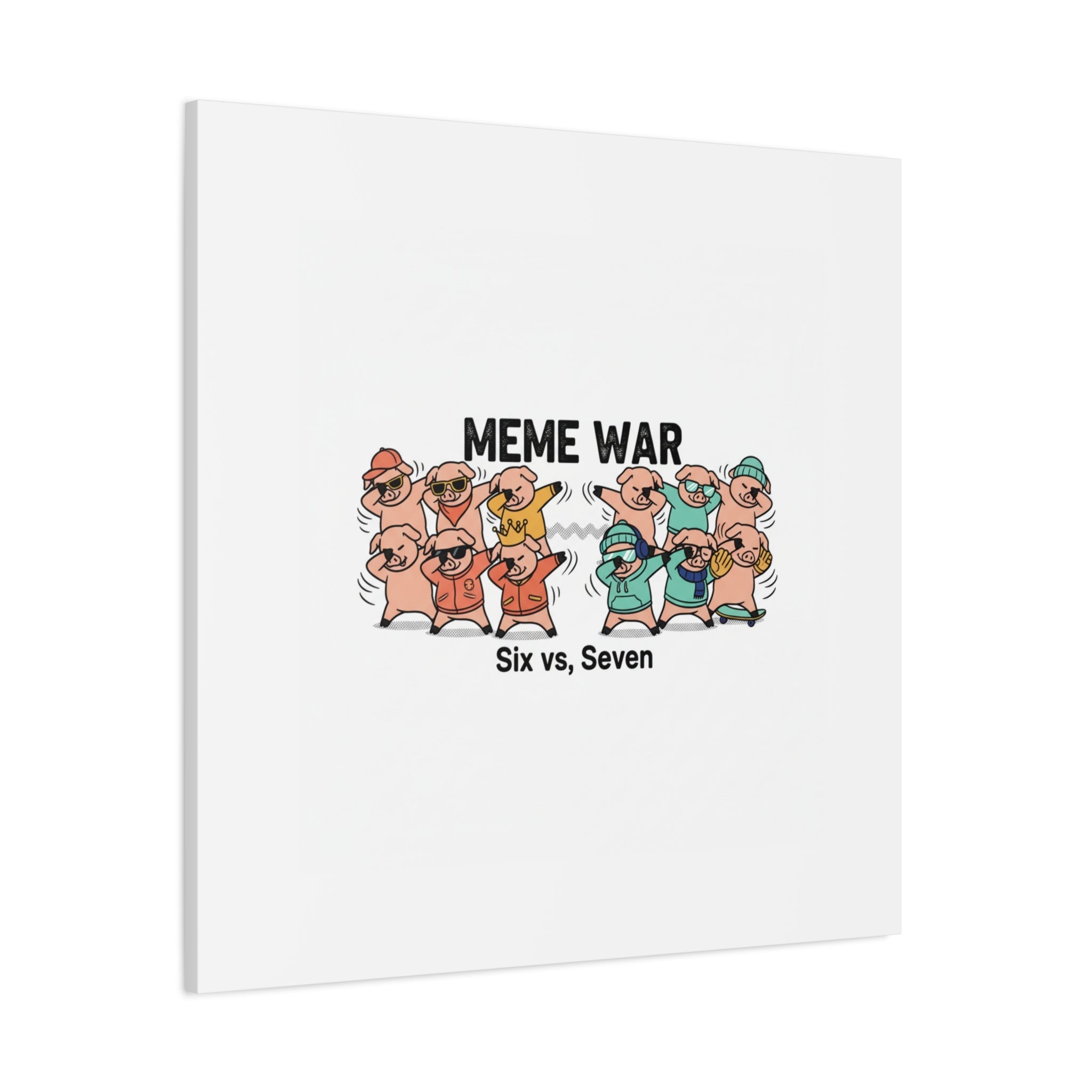 Meme War: Six vs. Seven Canvas Wall Art
