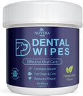 NOVEHA Pets Dental Finger Wipes for Dogs & Cats | Freshens Breath, Reduces Plaque | Healthier Gums | Clean Teeth No Toothbrush | Vet Recommended Effective Natural Oral Care (50 pcs, Mint)