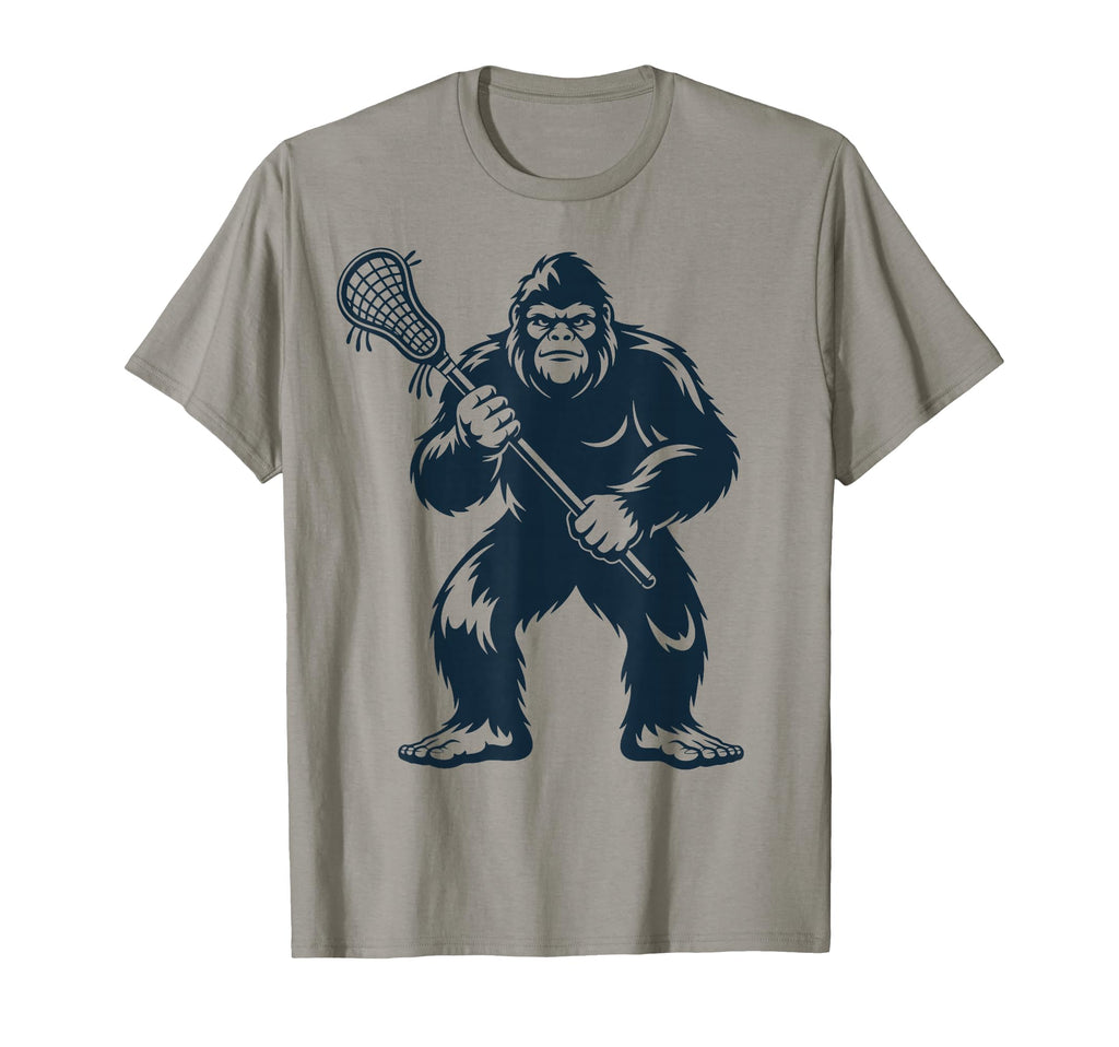 Lacrosse Bigfoot Lax Sasquatch T-Shirt - Casual Everyday Wear Men Women