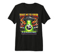 90S Soccer Alien Ufo Funny Soccer Tri T-Shirt - Graphic Print for Adults