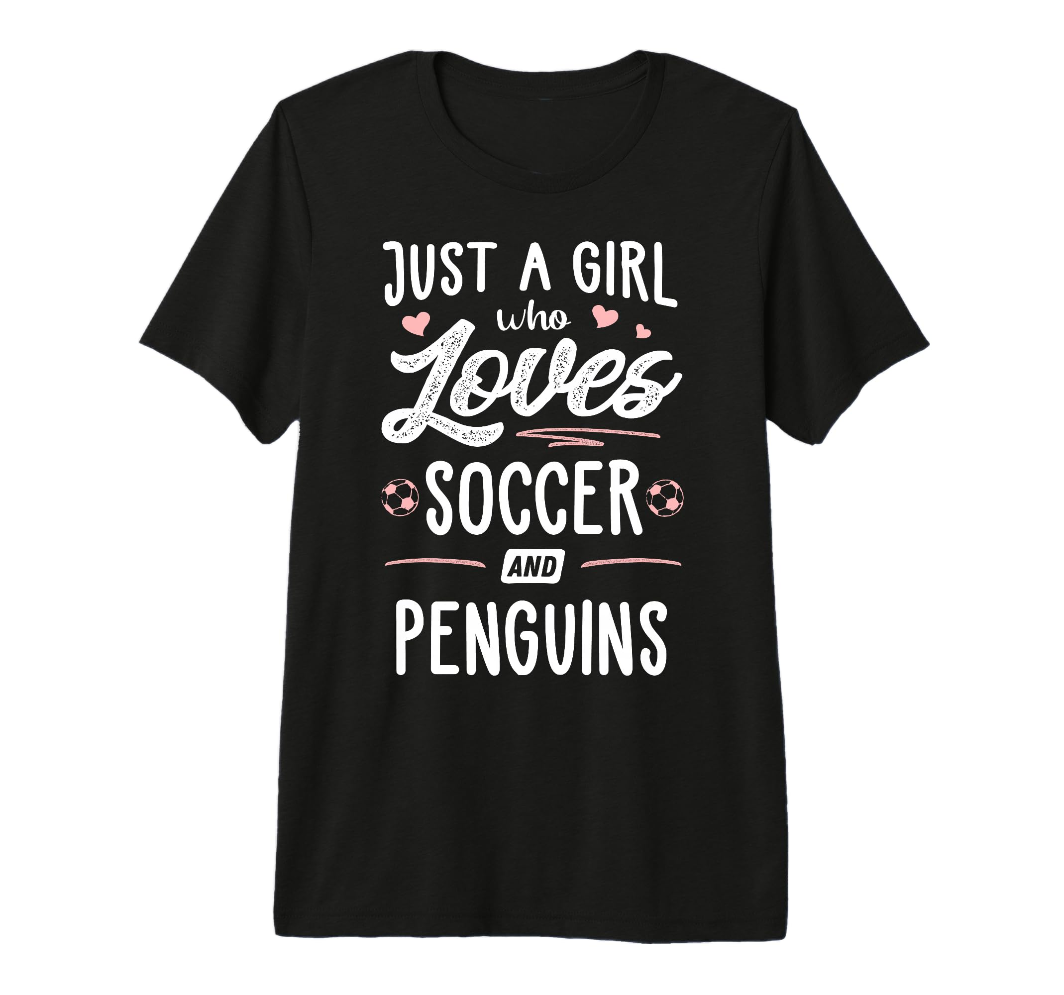 Just Who Loves Soccer And Penguins Gift T-Shirt - Graphic Print for Adults