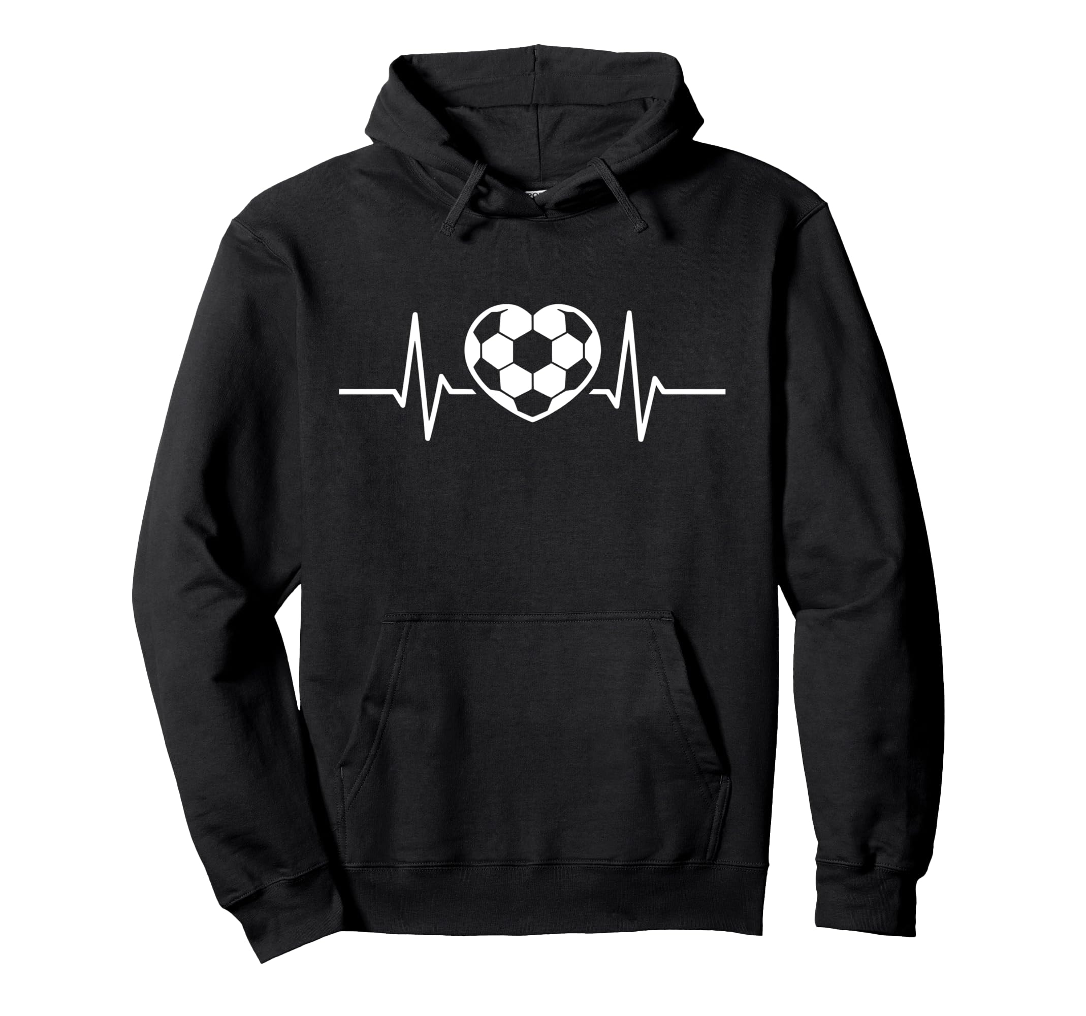 Soccer Heart Drawing Soccer Fans Hoodie - Casual Everyday Wear Unisex