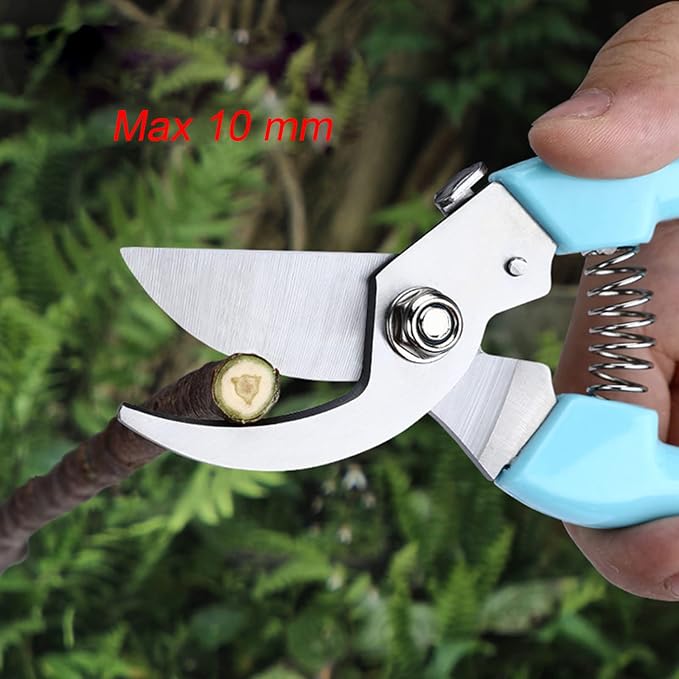 Curve Gardening Scissor with Sharp Stainless Steel Blade Garden Shears for Cutting Flowers Trimming Plants of Yard Florist Flower Rose Herb Hedge Bonsai and Fruits Picking (Pink Handle)