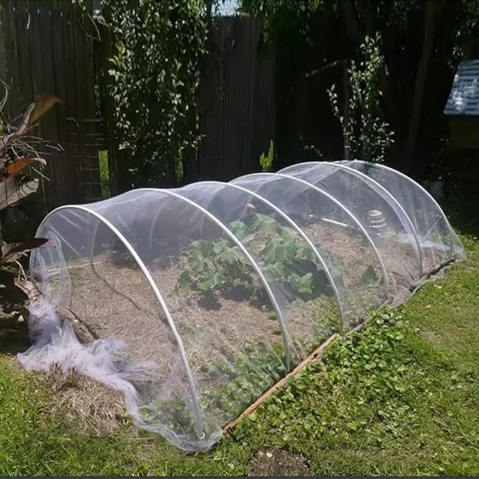 Agfabric Garden Netting 6.5'x100' Insect Pest Barrier Bird Netting for Garden Protection,Row Cover Mesh Netting for Vegetables Fruit Trees and Plants,White