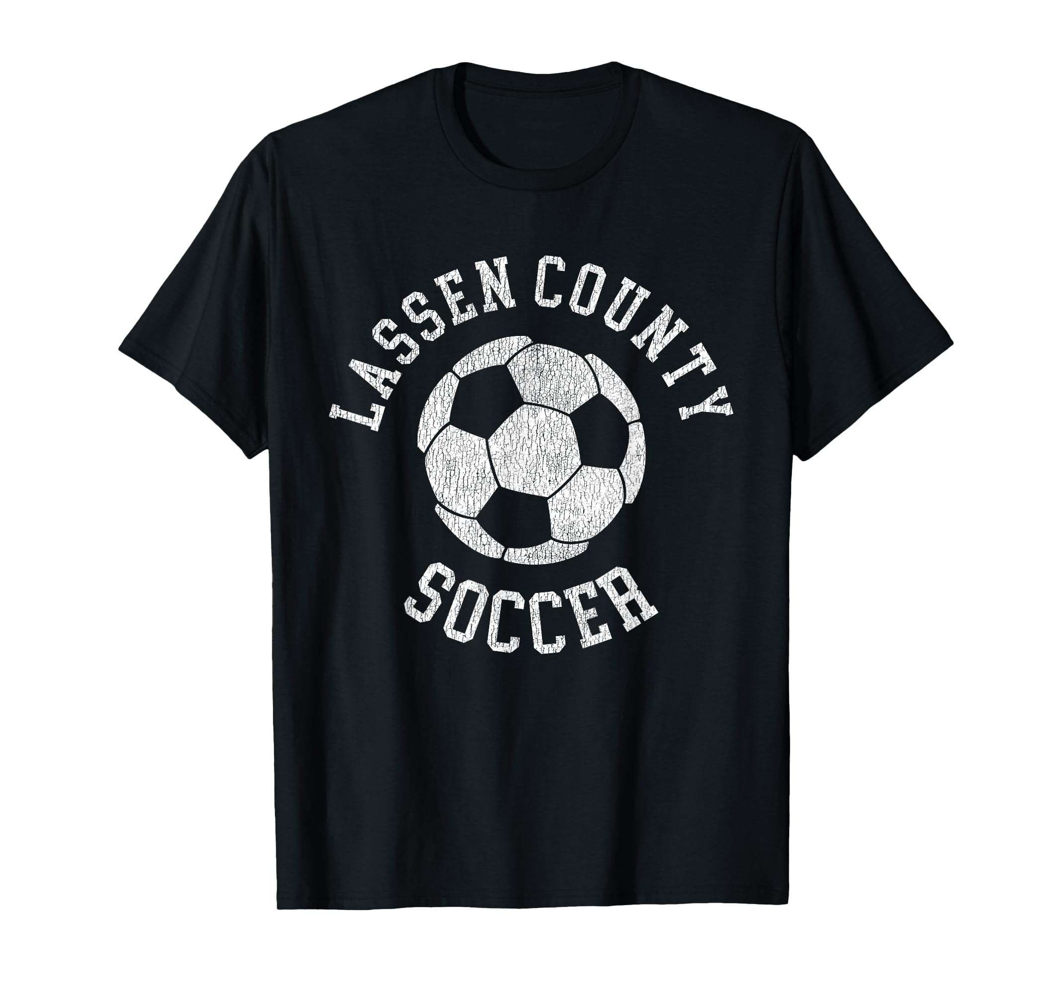 Lassen County Soccer Distressed 90S T-Shirt - Novelty Apparel for Adults