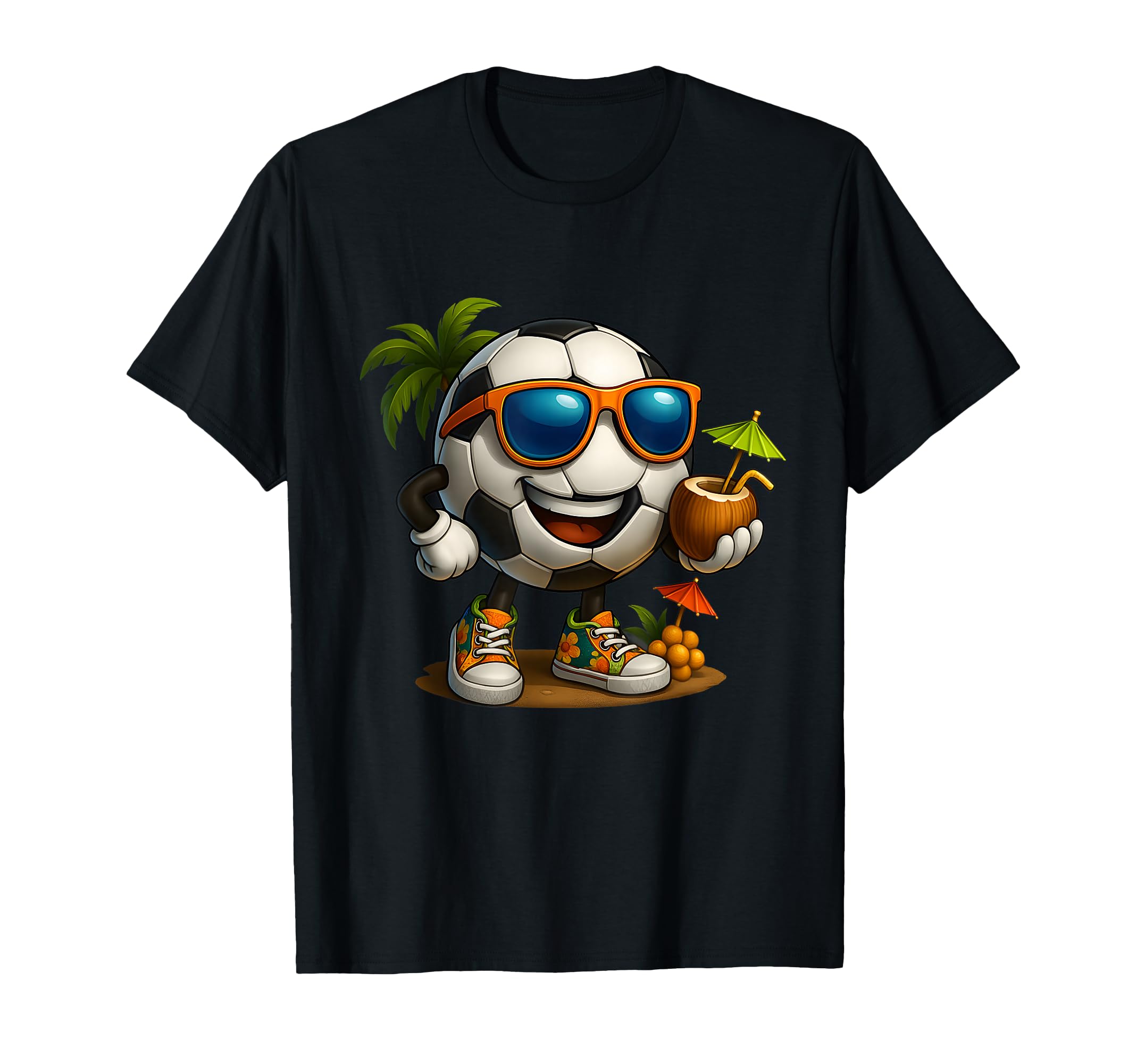 Funny Hawaii Soccer Ball Hawaiian T-Shirt - Custom Art Print for Adults