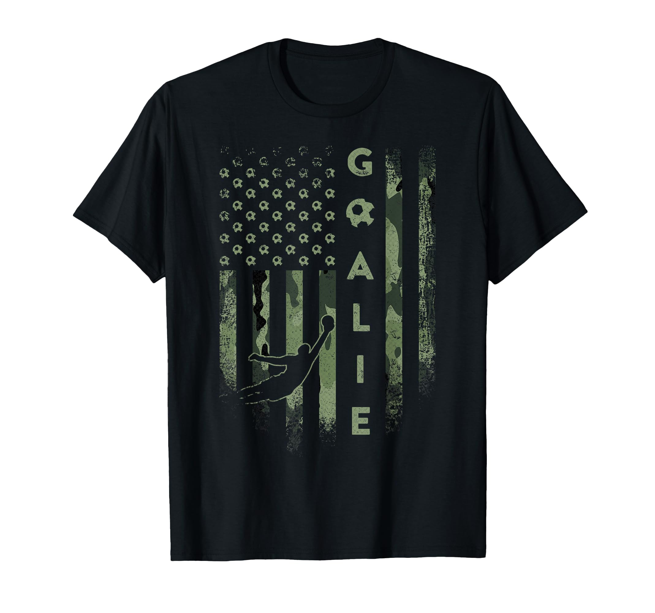 Usa Camouflage Soccer Goalie Football T-Shirt - Trendy Graphic Unisex
