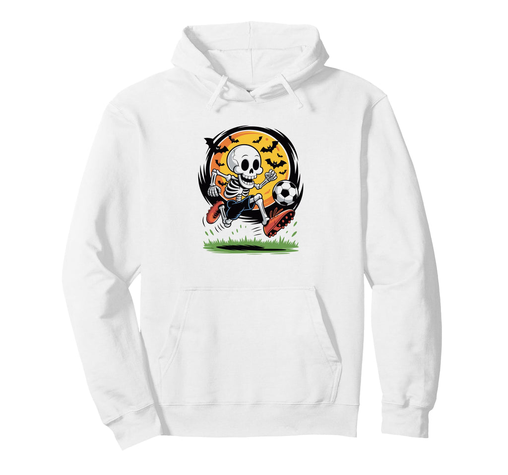 Soccer Football Halloween Skeleton Player Hoodie - Unique Graphic Unisex