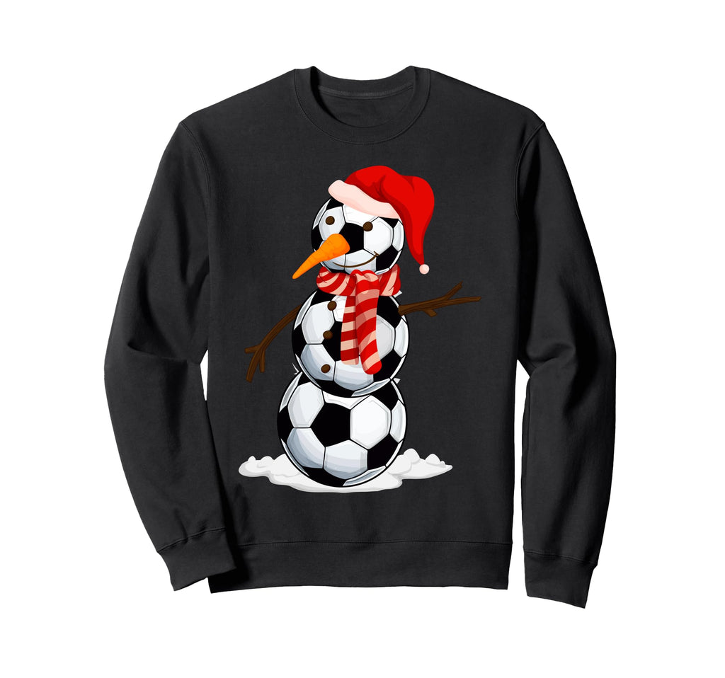 Funny Snowman Santa Hat Soccer Sweatshirt - Graphic Print Men Women