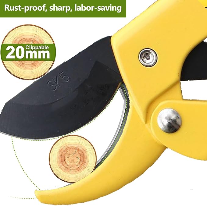 Garden clippers, premium Germany pruners, Work 3 times easier, professional pruning shears, cutting rose, flower, hedge, stem, tree, Sharp gardening scissors, Arthritis weak hand snips (Japanese, 1)