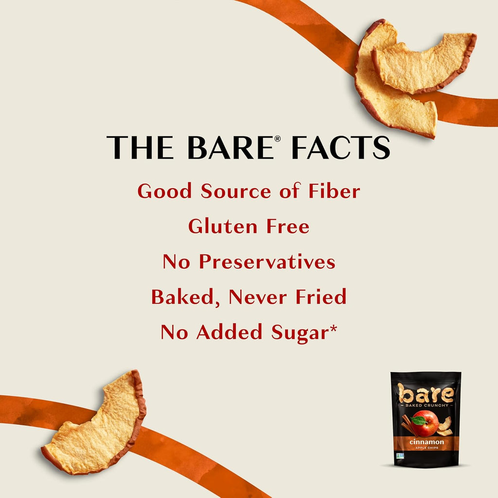 Bare Fruit Cinnamon Apple Chips, 3.4 Oz., Case of 12