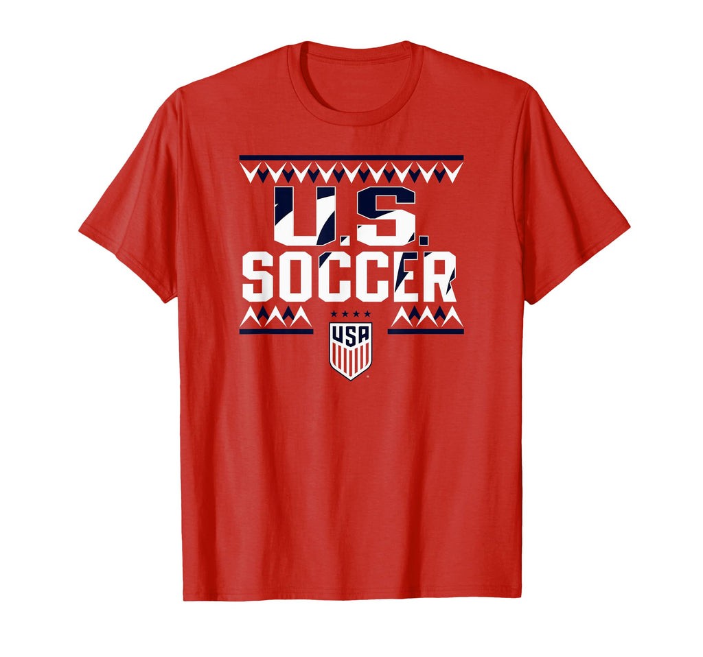 U S Soccer Sharktooth Red Uswnt T-Shirt - Custom Art Print for Adults