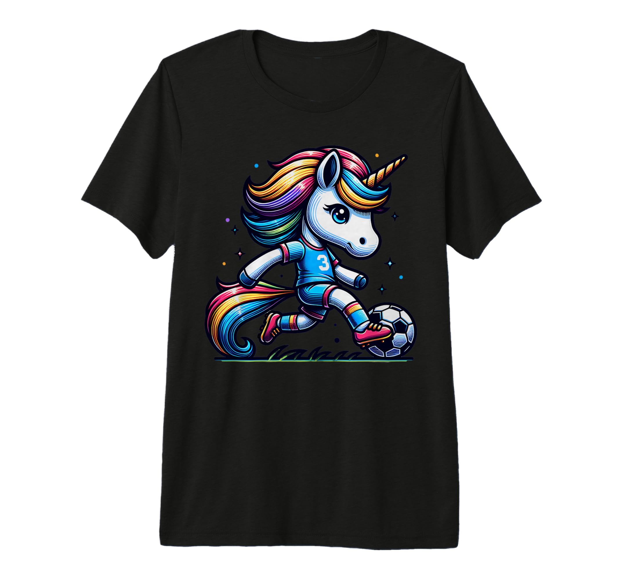 Footballer Unicorn Fans Soccer Team T-Shirt - Fun Novelty Design Unisex