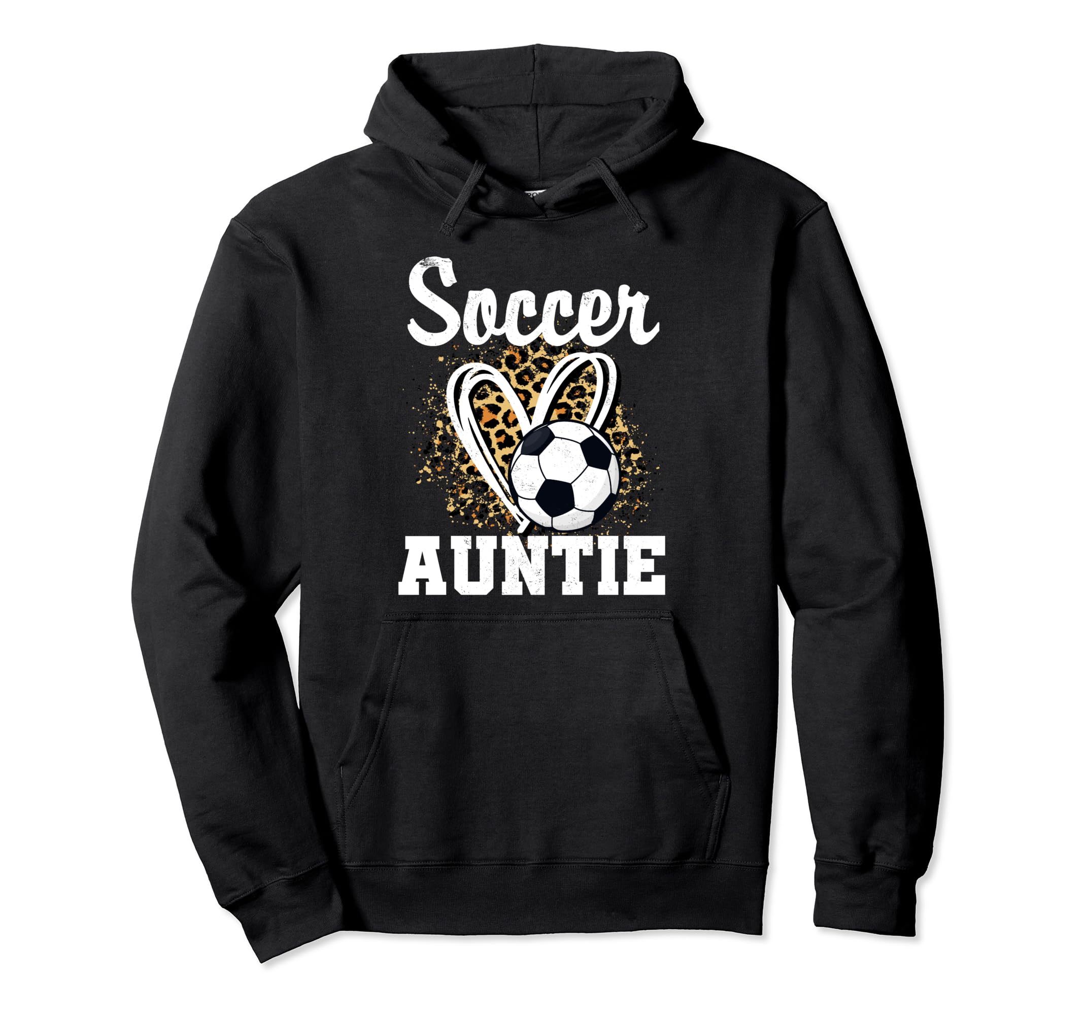 Soccer Auntie Leopard Heart Matching Hoodie - Streetwear Style Unisex