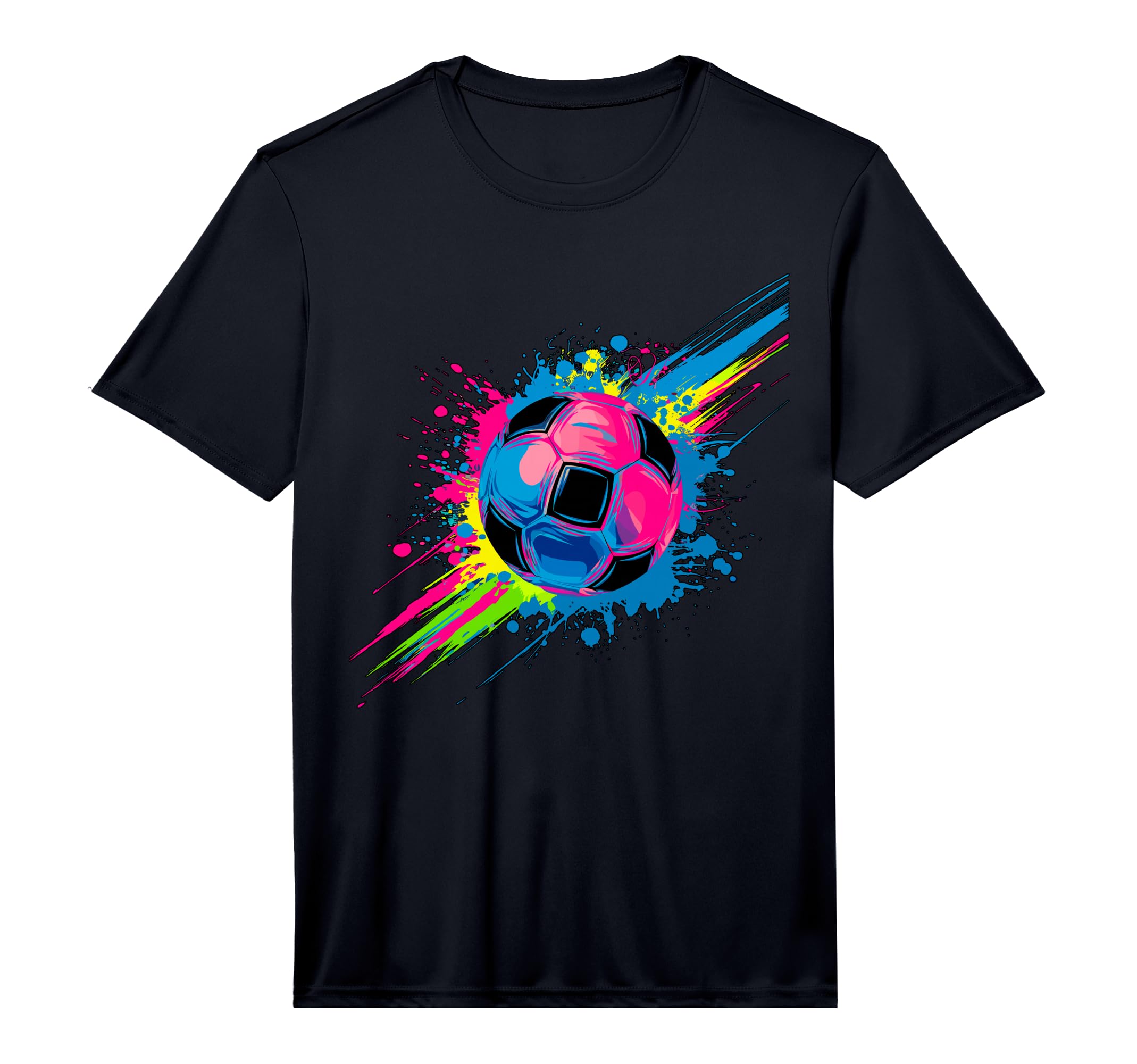 Colorful Soccer Performance T-Shirt - Graphic Print Men Women