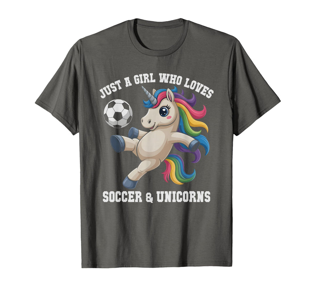 Kawaii Just Who Loves Soccer Unicorns T-Shirt - Unique Graphic for Adults