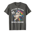 Kawaii Just Who Loves Soccer Unicorns T-Shirt - Unique Graphic for Adults
