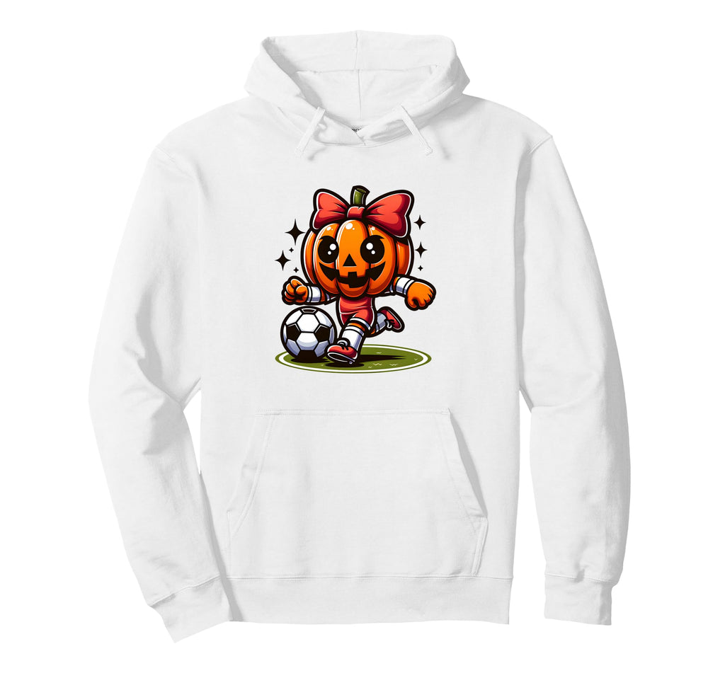 Halloween Soccer Pumpkin Coquette Hoodie - Casual Everyday Wear Men Women