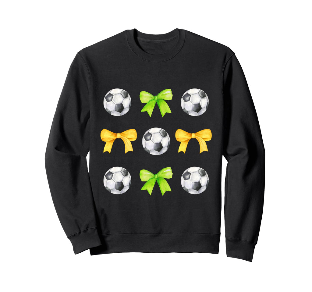 Soccer Balls Bows Womens Soccer Sweatshirt - Streetwear Style for Adults
