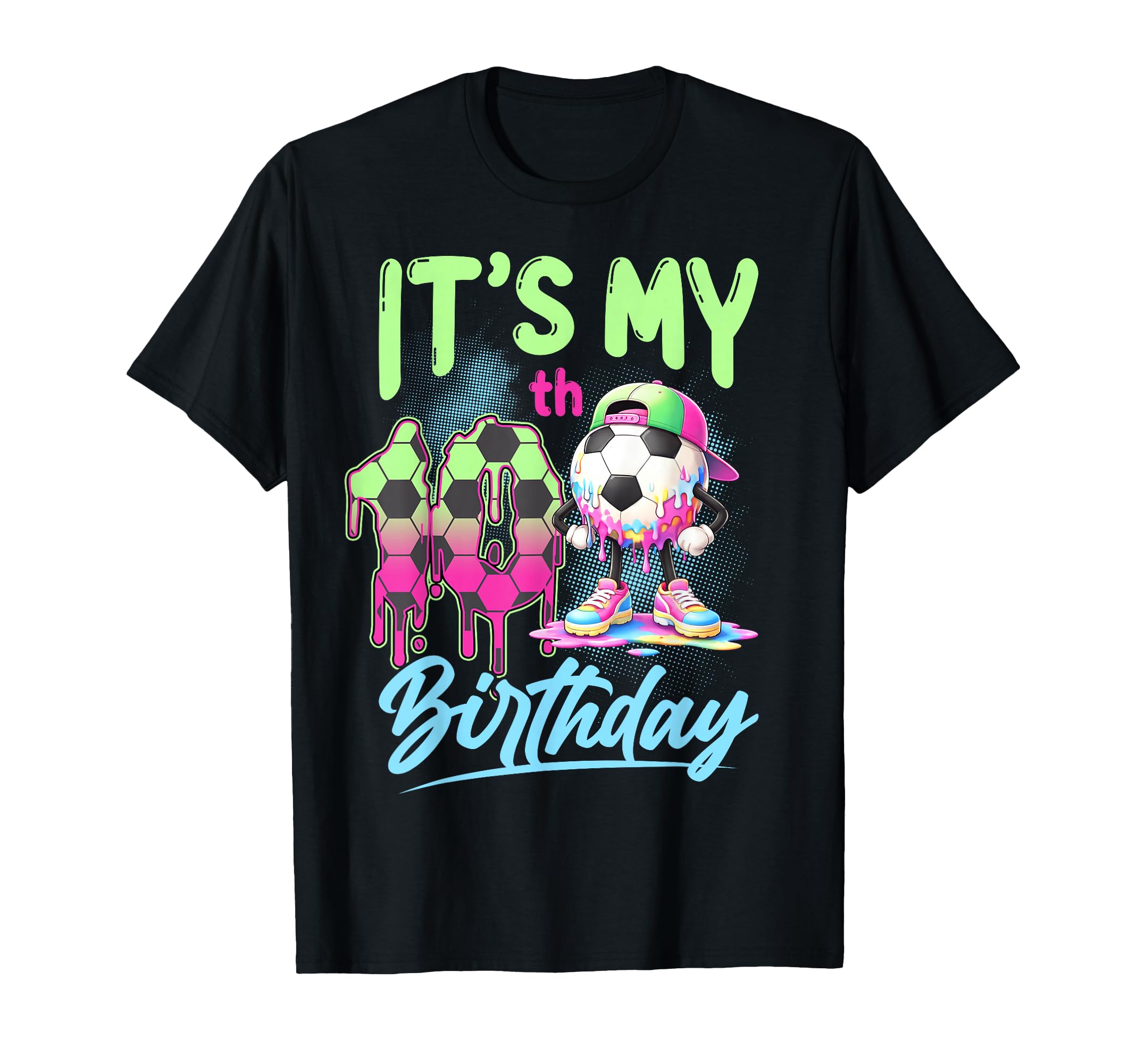 Its My 10Th Birthday Soccer Ball 10 T-Shirt - Streetwear Style for Adults