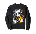 Eat Sleep Soccer Repet Goalie Sweatshirt - Aesthetic Graphic for Adults