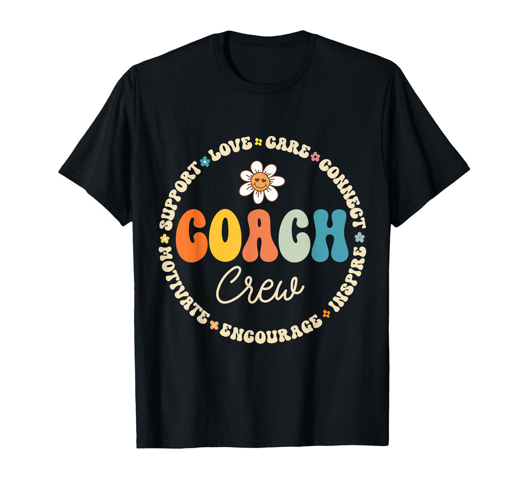 Groovy Coach Crew First Day School T-Shirt - Unique Graphic Men Women