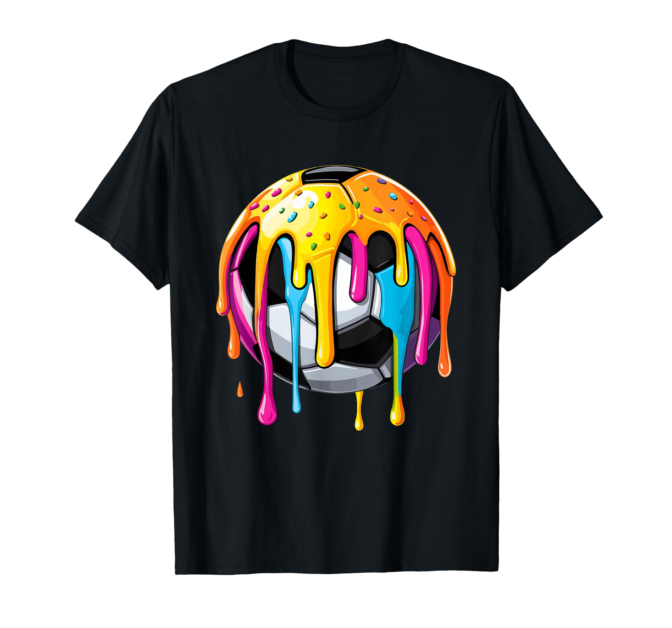 Colorful Soccer Accessories Drip Vibe T-Shirt - Trendy Graphic Men Women