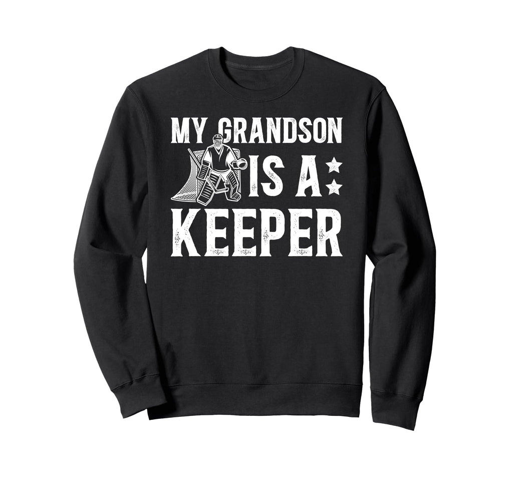 Ice Hockey Keeper Grandpa Hockey Sweatshirt - Streetwear Style for Adults