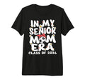 My Senior Mom Era Groovy Soccer T-Shirt - Casual Everyday Wear Unisex