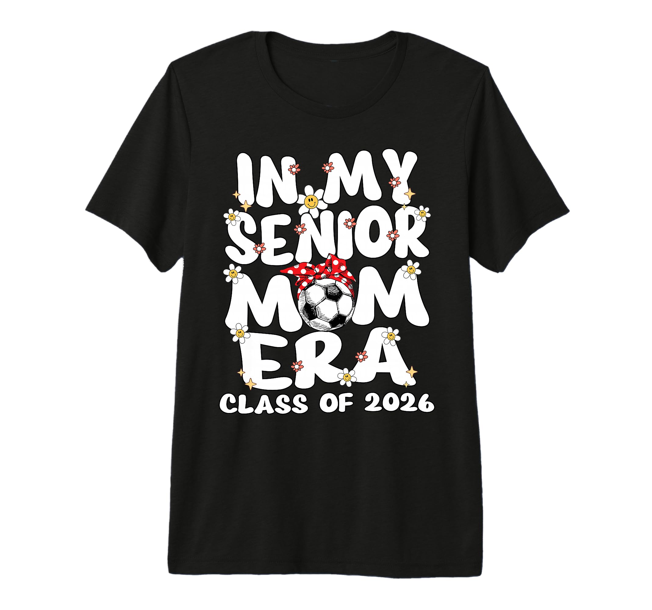 My Senior Mom Era Groovy Soccer T-Shirt - Casual Everyday Wear Unisex