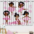 Black Girl Blackout Curtains 2 Panels 63" Inch Drapes for Kids Nursery Bedroom Kids Blackout Curtains Cute Girls Themed Grommet Top Thermal Insulated Curtains for Nursery, 82" x 63"