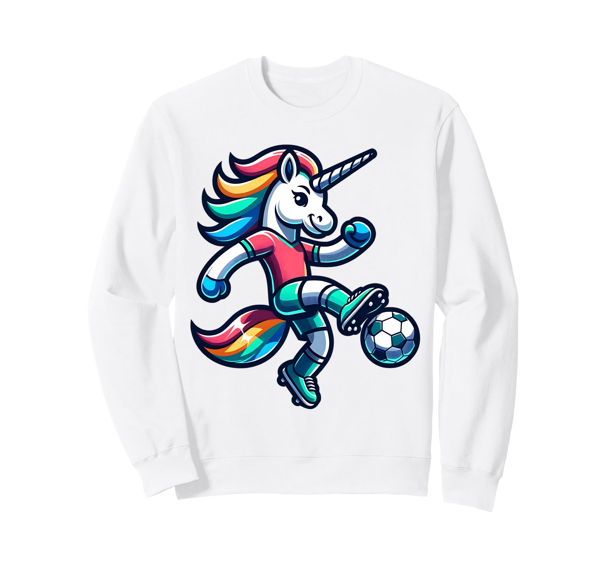Footballer Unicorn Fans Soccer Sweatshirt - Minimalist Print Men Women
