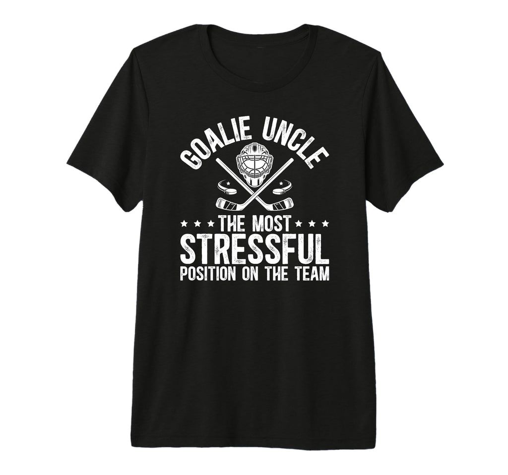 Mens Funny Hockey Goalie Uncle Hockey T-Shirt - Unique Graphic for Adults