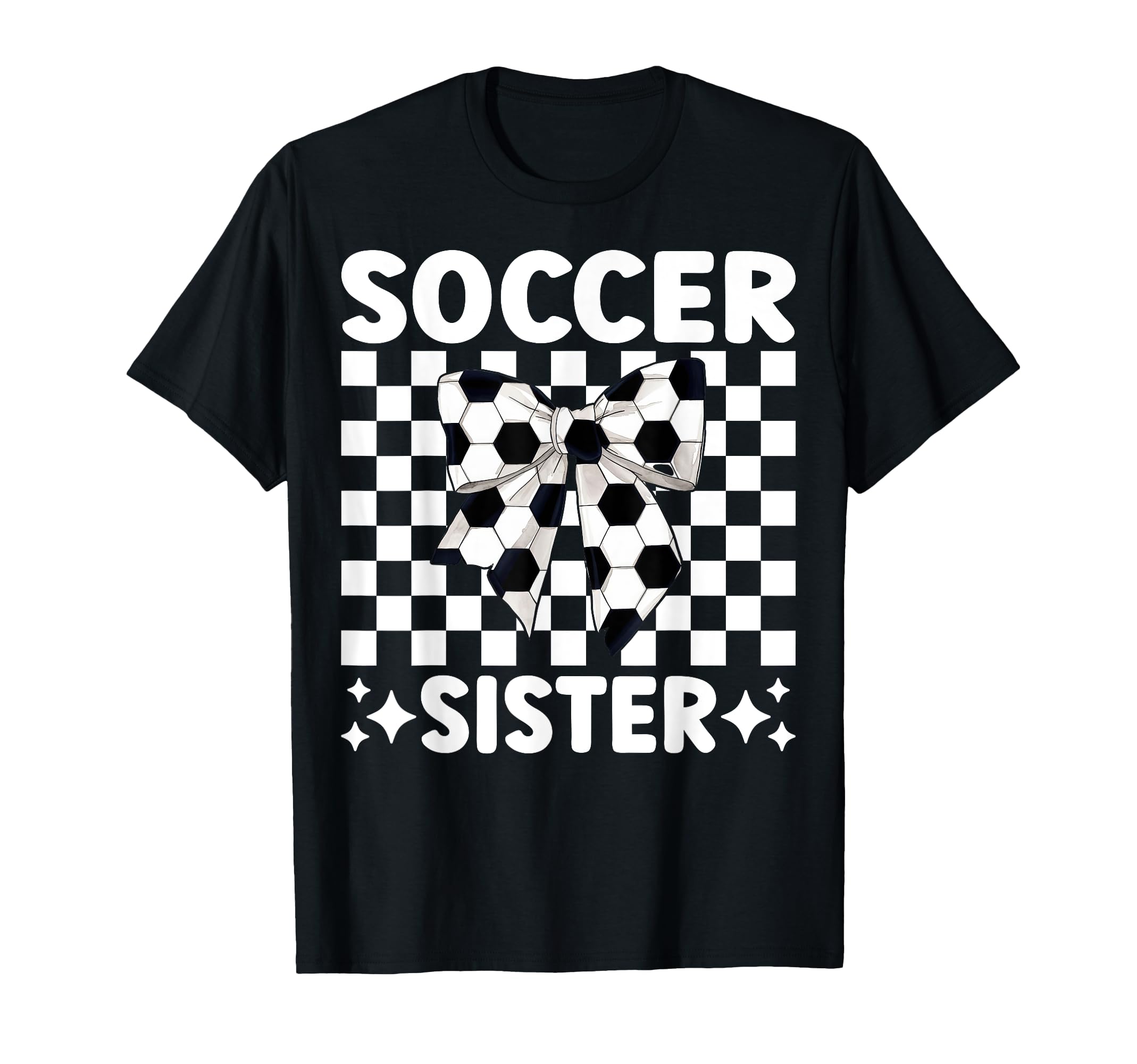Soccer Sister Soccer Sis Coquette Bow T-Shirt - Unique Graphic Unisex