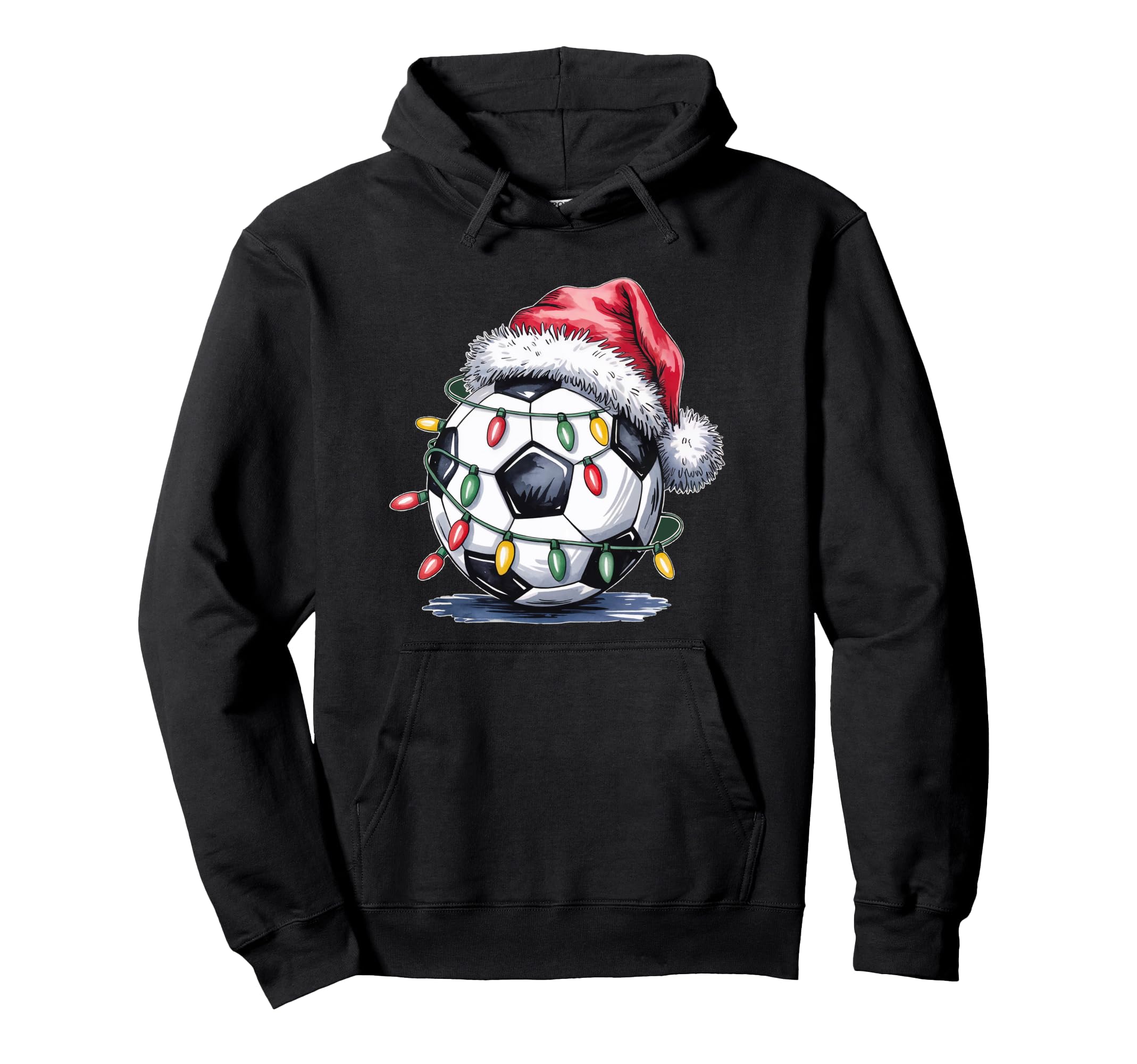 Soccer Santa Lights Football Funny Soccer Hoodie - Custom Art Print Unisex