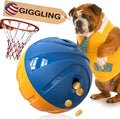 KADTC Dog Treat Giggling Ball - Adjustable Food Dispensing Speed - Puppy Basketball Toy - Puzzle Slow Feeder Mind Game for Medium/Large/Extra L Aggressive Chewers Breed