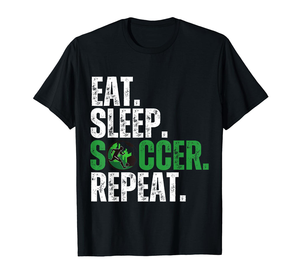 Eat Sleep Soccer Repeat Soccer Player T-Shirt - Unique Graphic for Adults