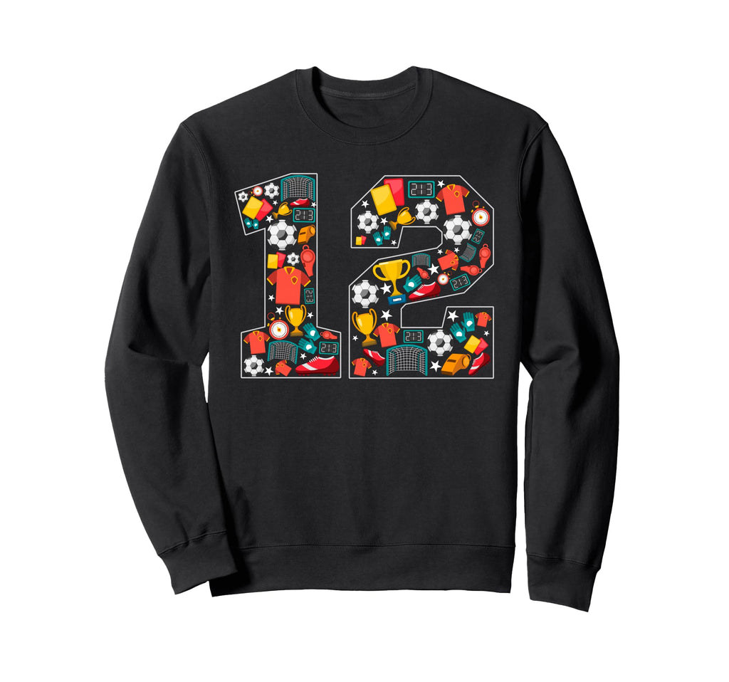 Its My 12Th Birthday Soccer Ball 12 Sweatshirt - Novelty Apparel Men Women