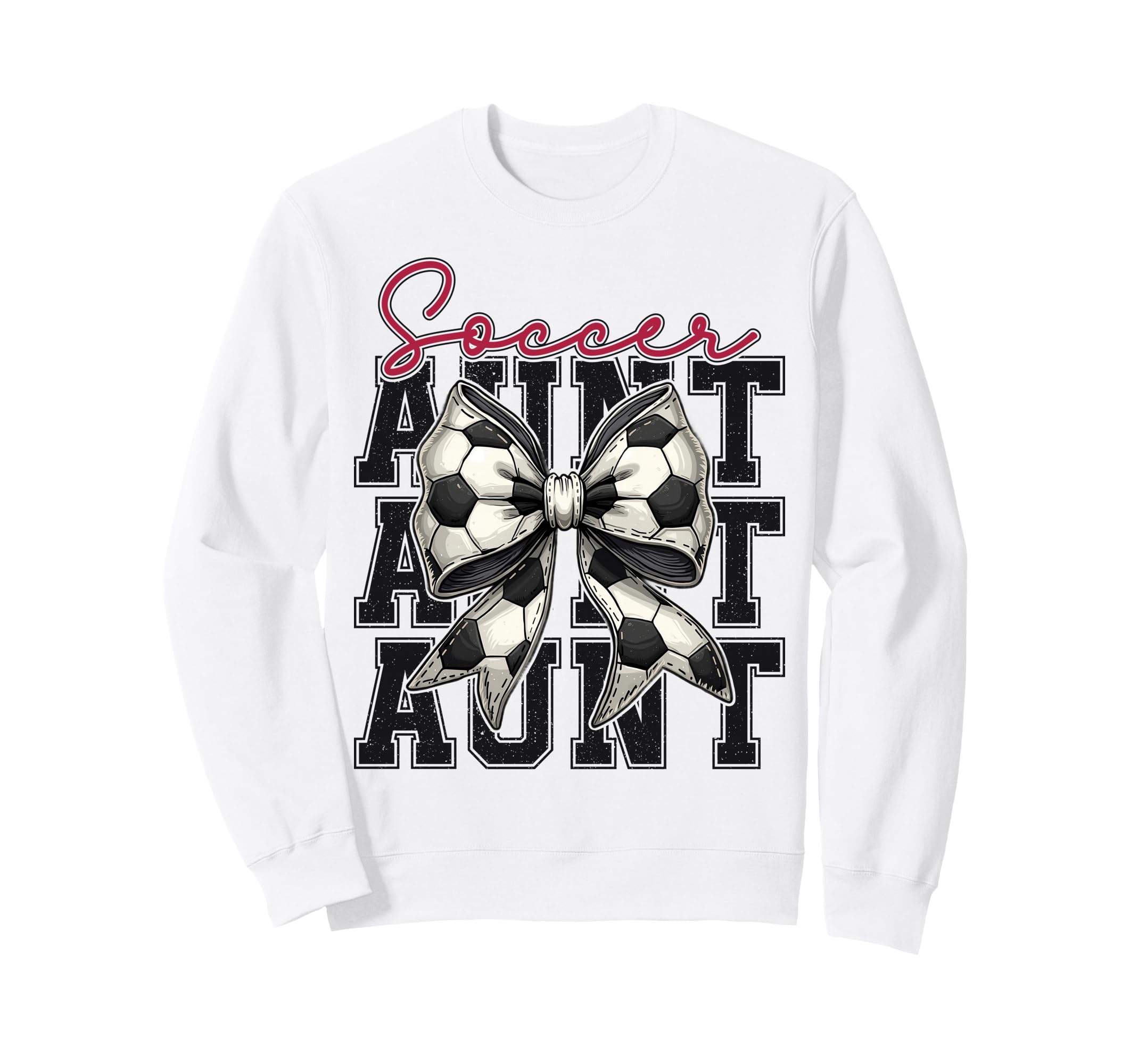 Soccer Aunt Funny Coquette Bow Sweatshirt - Novelty Apparel for Adults