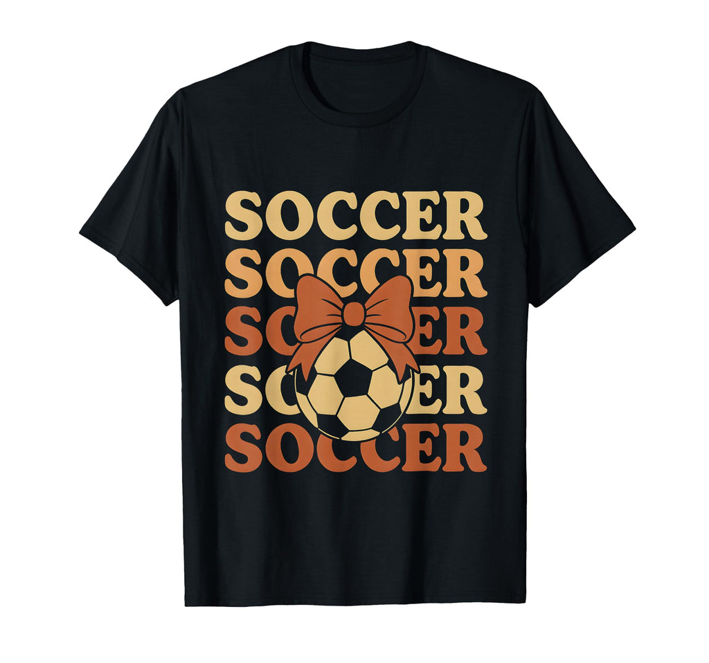 Soccer Coquette Bow Soccer Mom Sister T-Shirt - Novelty Apparel Men Women