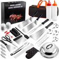 Supernal 45pcs Blackstone Griddle Accessories Upgraded-Griddle Accessories Flat Top Grill Tools for Camp Chef Griddle Cover Salt and Pepper Shakers Grill Black Tools Set Enlarged Spatula Gift Set