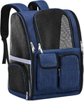 Pet Backpack, Airline Approved Dog Backpack, Cat Bag for Travel Hiking Bike Riding Walking Outdoor, Cat Backpack with Breathable Mesh(Blue)