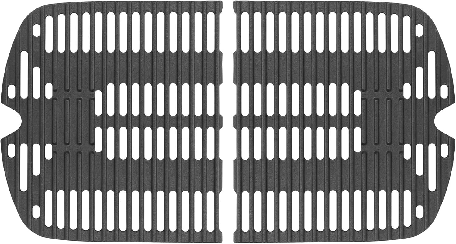 Cast Iron Cooking Grates for Weber Traveler Portable 9010001 9020001 9030001 9013001 Grills, Grill Grate Replacement Parts for Weber Traveler Portable Gas Grill Stealth Edition, 2 Pack