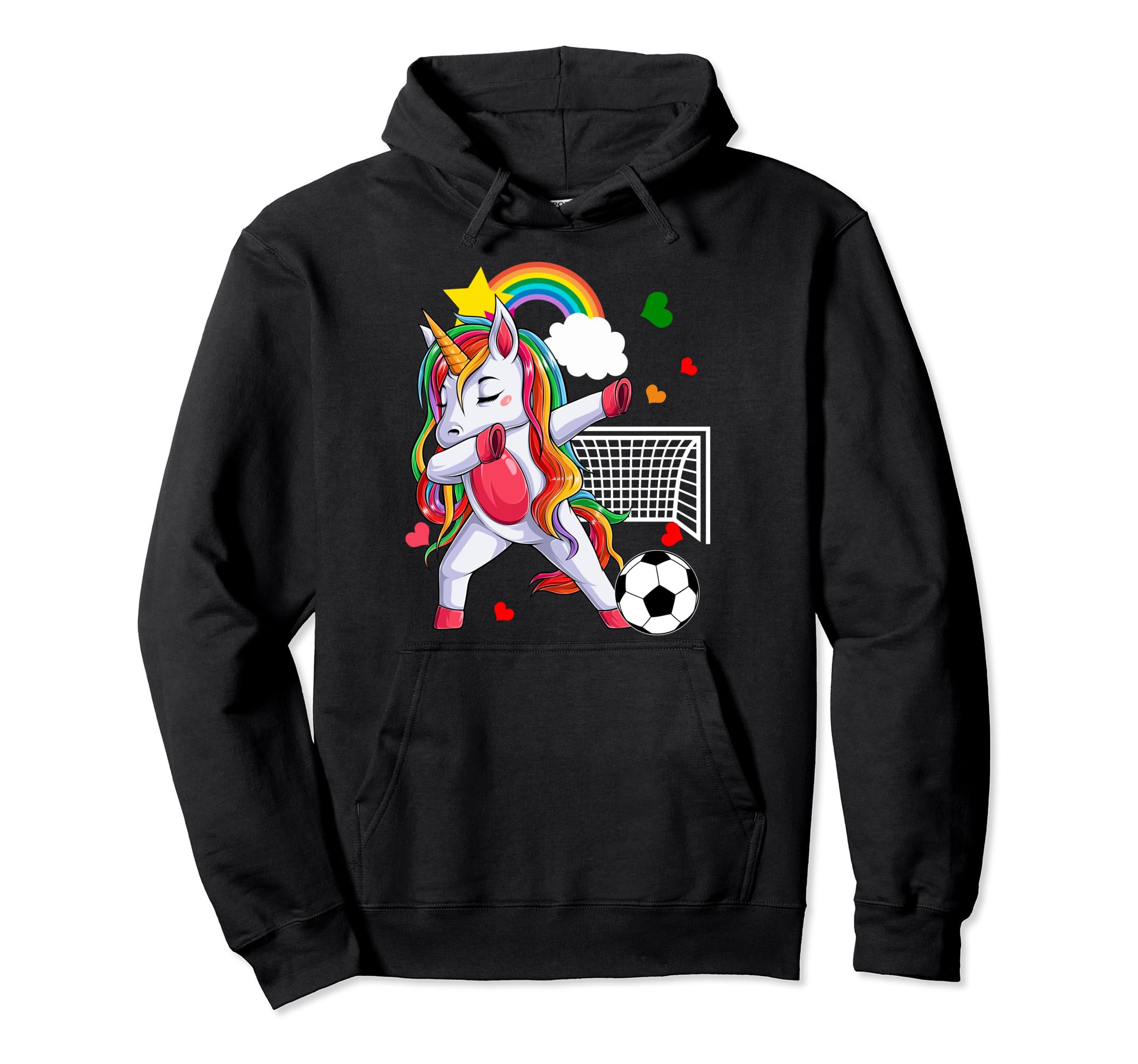Dabbing Unicorn Playing Soccer Hoodie - Casual Everyday Wear for Adults