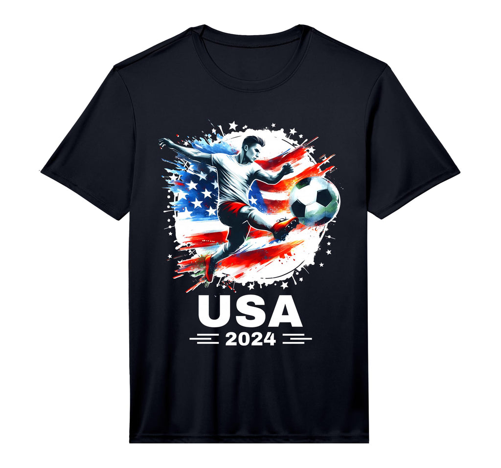 American Flag Soccer Soccer 2024 T-Shirt - Unique Graphic Men Women