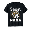 Soccer Grandma Leopard Heart Soccer T-Shirt - Novelty Apparel for Adults